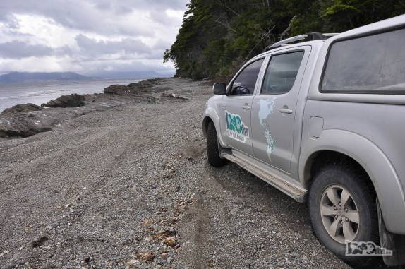 Fim de estrada para a Fiona no caminho para o extremo sul do Chile e da América, região de Punta Arenas